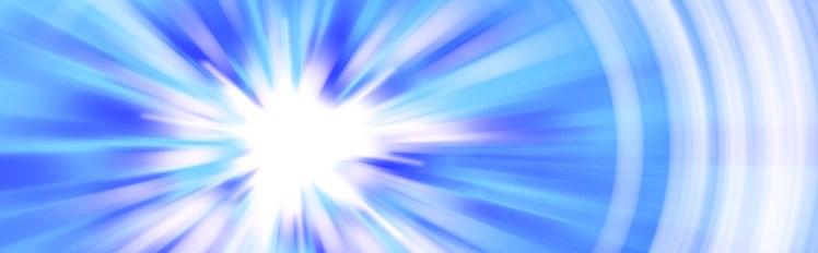 colored radial background, blue and white star